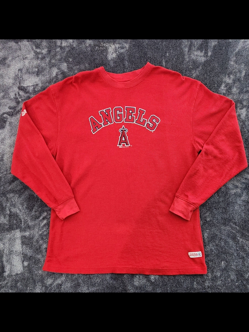 Stitches Red Los Angeles Angels Long Sleeve Shirt